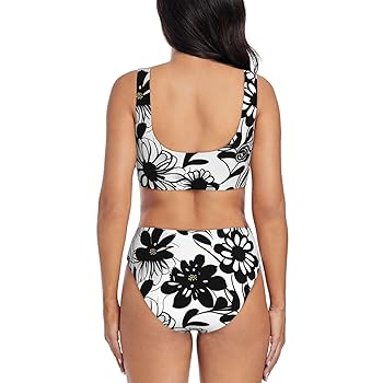 gypsohila★Healthy Bikini(Black×White 36) Amazon.com: Sdegtho Black and White Flowers Women's Twist